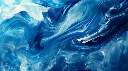Obraz premium Abstract Blue and White Fluid Patterns