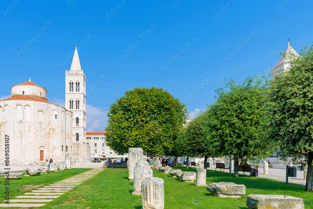 Wall mural old town zadar on a sunny day