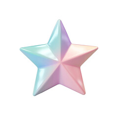 3d plastic y2k star. Icon star in Y2K style. The 3d abstract element compound with the doodle style. A shape 3d star isolated on a transparent background. 
