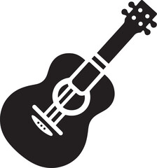 Guitar silhouette vector, Guitar icon