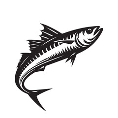 Sardine silhouette vector illustration art, Sardine fish