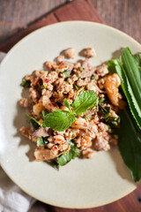 Spicy minced pork salad (Larb Moo)