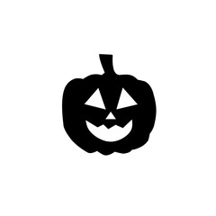 Halloween pumpkin silhouette set vector illustration.
