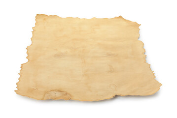 Obraz premium Sheet of old parchment paper isolated on white