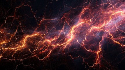 Dynamic patterns of glowing lines resembling electric currents pulsating against a dark backdrop.