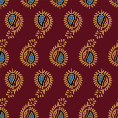 Indian Traditional Paisley Booti Design for Block Print screen print and Digital allover seamless repeat pattern