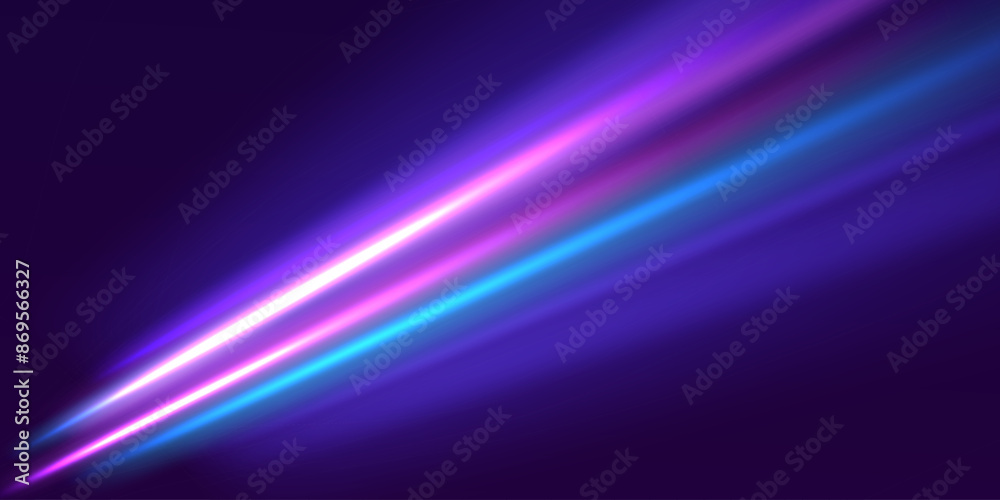 Poster 3d render, abstract neon vector background, space tunnel turning to left, ultra violet rays. future 