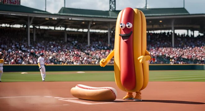 Mascot of a baseball team.