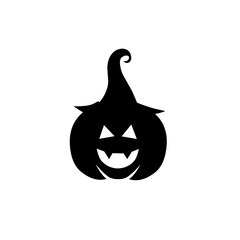 Halloween pumpkin silhouette with various expressions vector illustration