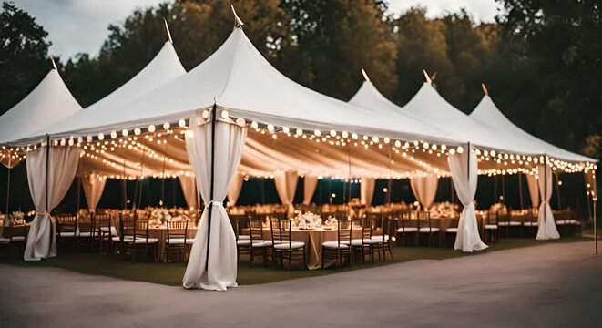 An elegant wedding tent.
