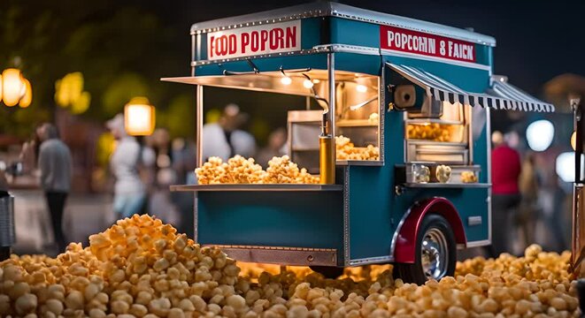 Popcorn stand in the city.