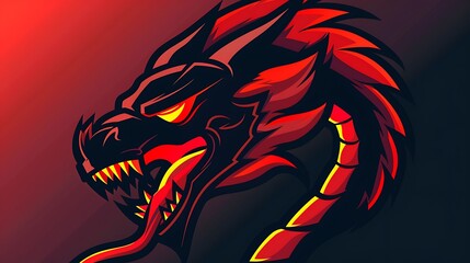 Fierce Red Dragon Illustration