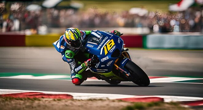 Motorcycle in a motorcycle race.