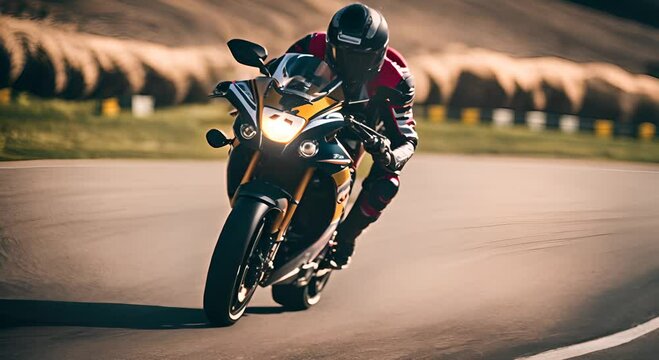Motorcycle in a motorcycle race.