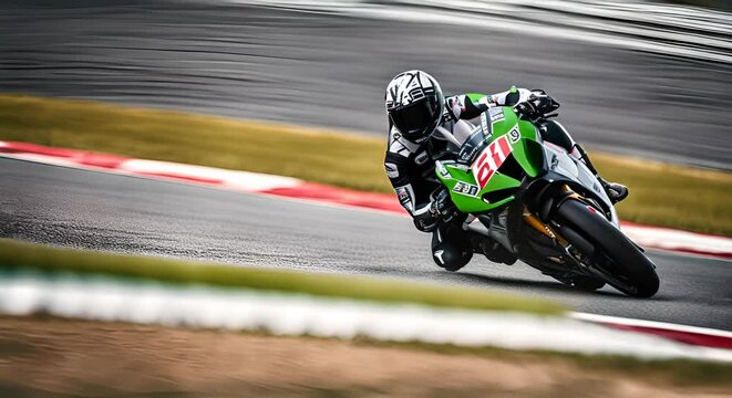 Motorcycle in a motorcycle race.