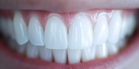 Extreme close-up of a person's teeth and mouth. Concept Dental Hygiene, Personal Care, Oral Health, Dental Procedures, Close-up Photography