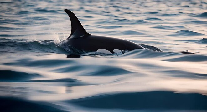 Orca fishermen in the sea.