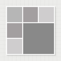 Photo Frame Collage Templates Monochrome Collection