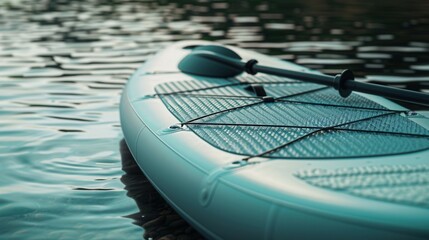 Lonely sup board on the sea on floating background