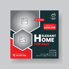 Modern Real state Home rent social media post Sale or carousel design template