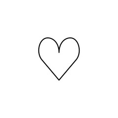 Heart, outline. Sign, symbol, black and white vector illustration.