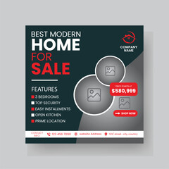 Modern Real state Home rent social media post Sale or carousel design template