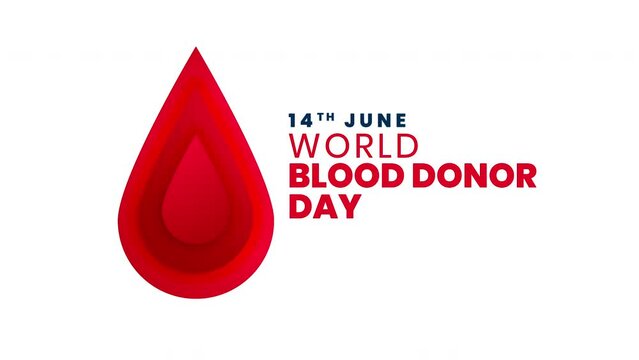 world blood donor day text typography animation 4k video
