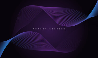 Abstract blue purple line wave curve on dark blue design modern luxury technology futuristic background vector