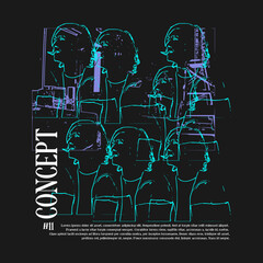 Urban streetwear illustration concept t-shirt design