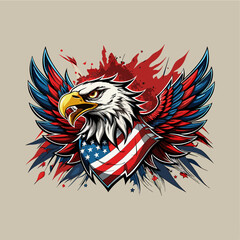 american eagle with american flag