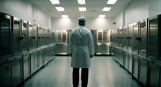 Forensic doctor in the morgue.