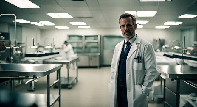 Forensic doctor in the morgue.