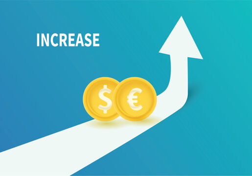illustrator of incone salary level increase concept