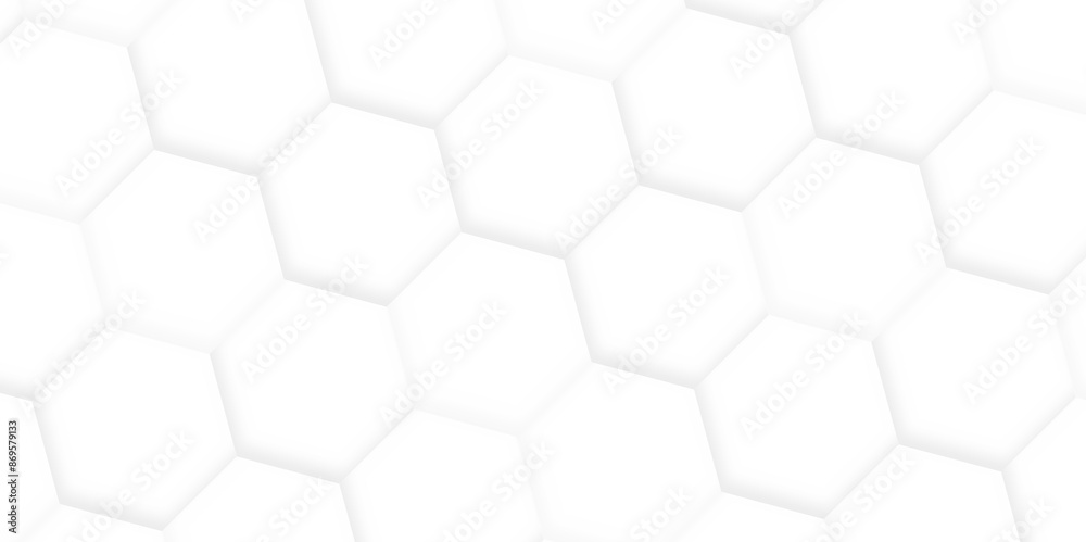 Poster 3d hexagonal structure futuristic white background and embossed hexagon abstract with hexagon backgr