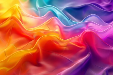 Fototapeta premium Abstract colorful silk fabric with flowing waves.