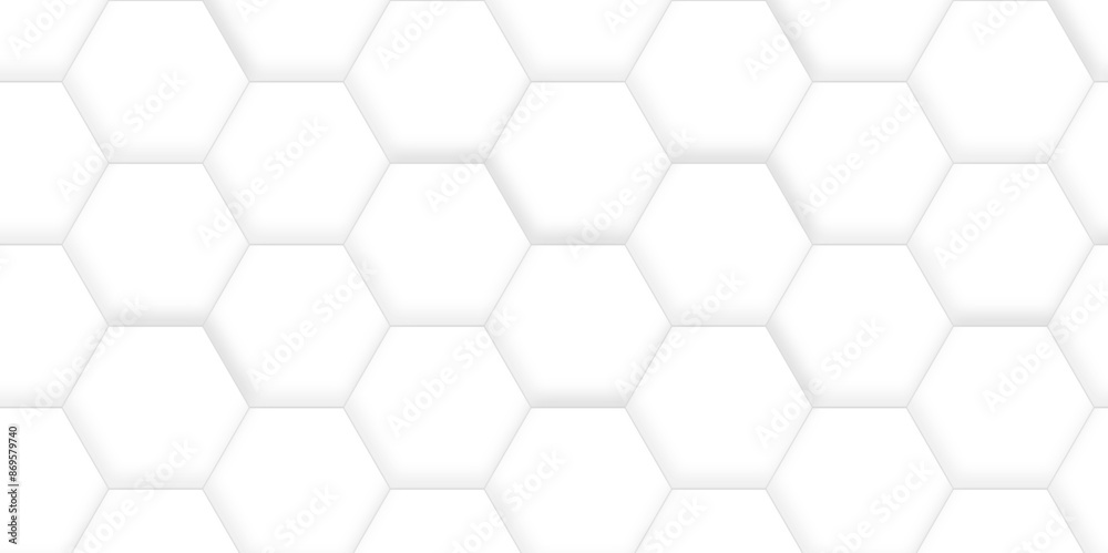 Poster 3d hexagonal structure futuristic white background and embossed hexagon abstract with hexagon backgr