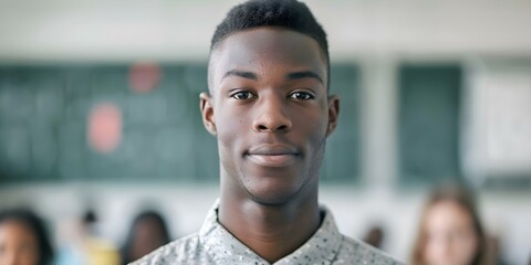 Man in robotics club promotes STEM education through technology and innovation. Concept STEM Education, Robotics Club, Technology Innovation, Promoting Education, Man in Robotics Club