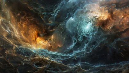 Obraz premium Cosmic Voyage: Celestial Bodies, Vibrant Nebulae, Interstellar Mysteries, Space Exploration, Dynamic Art