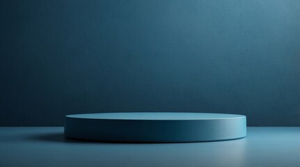 Petrol blue podium on blue background Minimal cosmetic