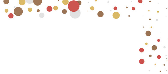  Colorful assorted confetti with serpentine on white