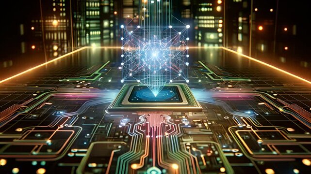 Discover futuristic technology integration on circuit board for visualization