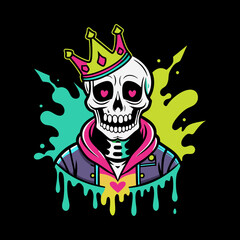 funny king of skull character