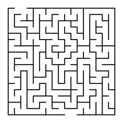 Maze shape design element. There is one entrance and exit and one correct path, but many paths lead to dead ends.