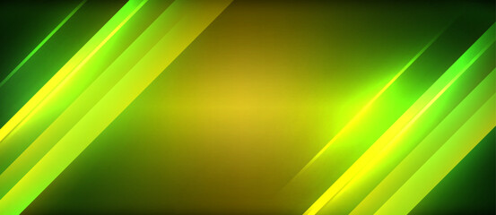 Neon dynamic diagonal light rays background. Techno digital geometric concept design for wallpaper, banner, presentation, background