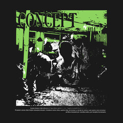 Urban streetwear illustration concept t-shirt design