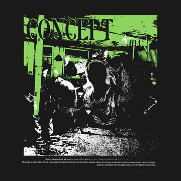 Urban streetwear illustration concept t-shirt design