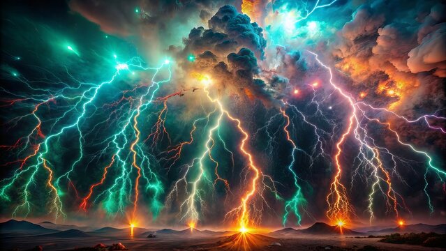lightning bolts in the desert