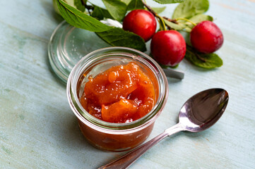 Homemade delicious mirabelle plum jam