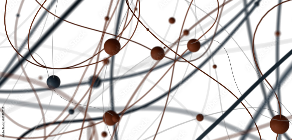 Poster network shape. Abstract 3D render