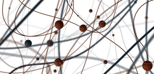 network shape. Abstract 3D render